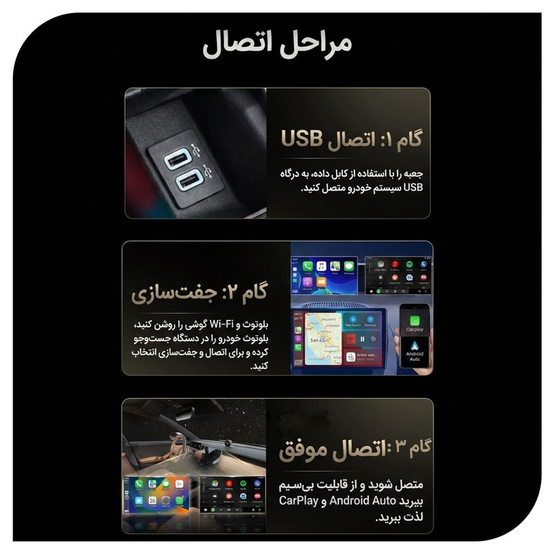 دانگل تبدیل CarPlay و Android Auto بی‌ سیم نوکسو مدل CP‑N1