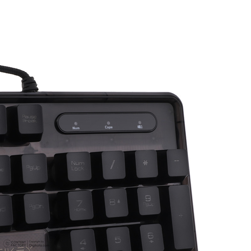 کیبورد گیمینگ لاجی کی مدل K230B، سوییچ ممبران، Full-Size، نورپردازی RGB