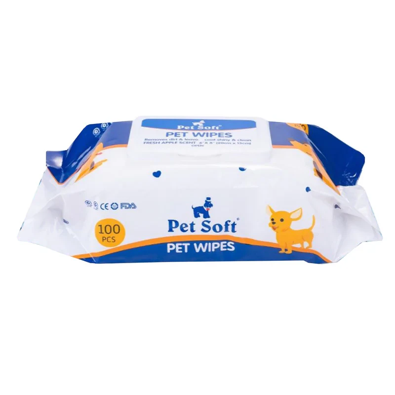 دستمال مرطوب سگ و گربه پت سافت کد Wipes_01