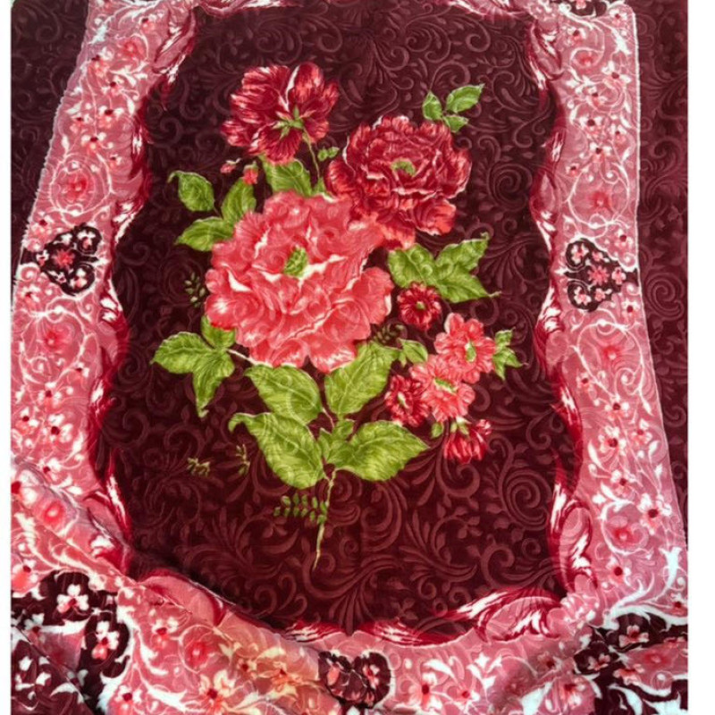 پتو 1 نفر گلبافت مدل گل برجسته کد 130 سایز 220x160 سانتی‌متر