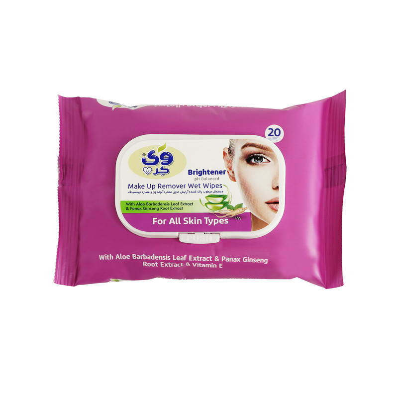 دستمال مرطوب وی کر مدل Ginseng-Aloe Vera سه بسته 20 عددی