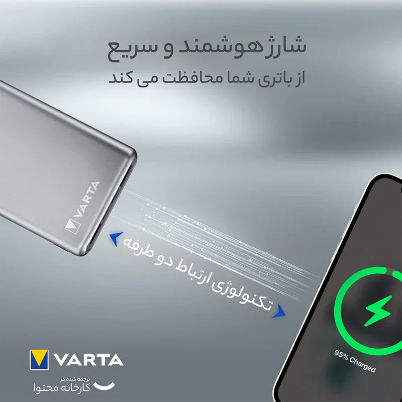 پاور بانک وارتا مدل FAST ENERGY ظرفیت 10000 میلی امپر ساعت