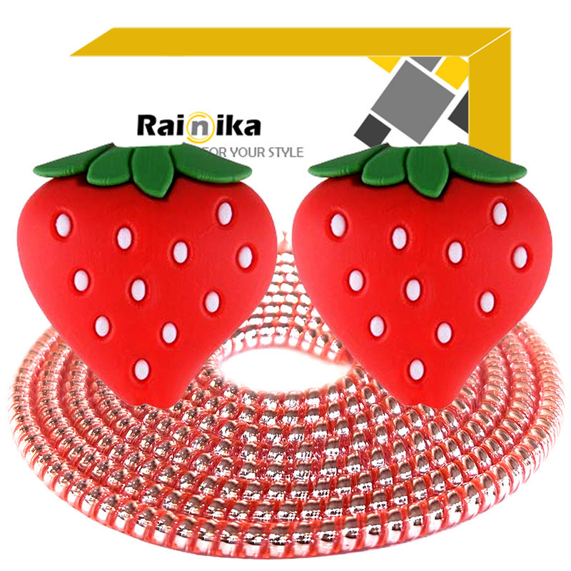 محافظ کابل شارژ و هندزفری رینیکا مدل Strawberry KK 03 مجموعه 3 عددی