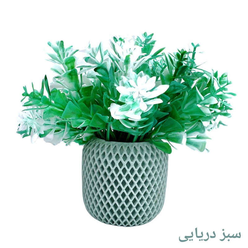 گلدان به همراه گل مصنوعی طرح میخک مدل زنبوری کد S31