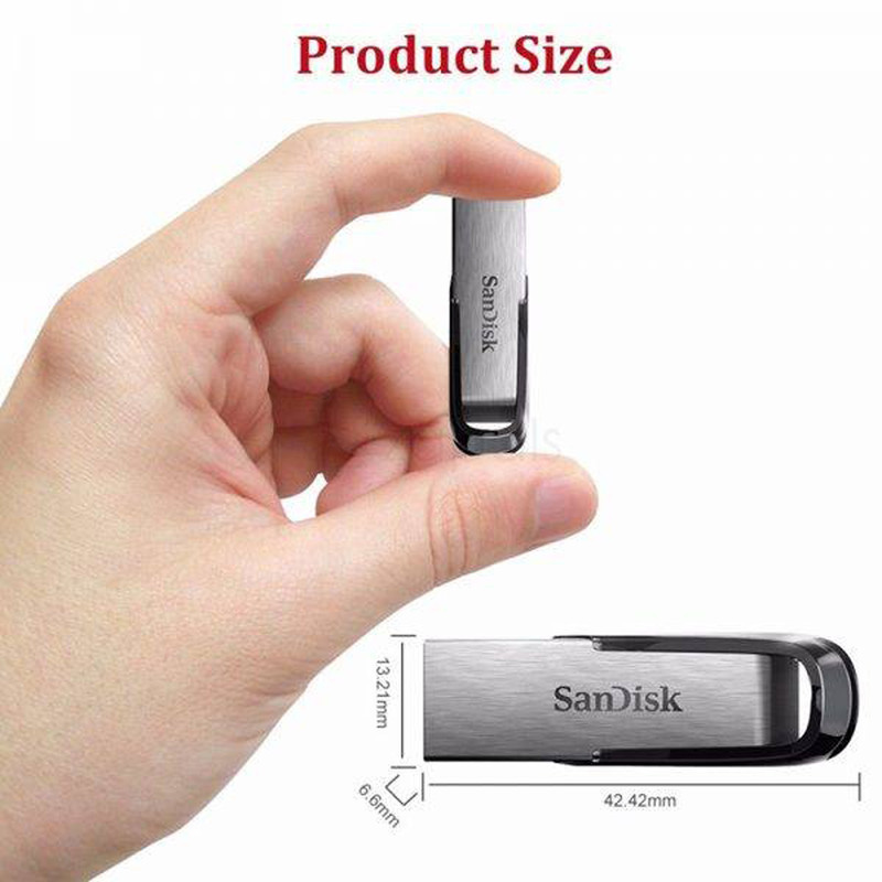 فلش مموری سن دیسک مدل CZ73 ظرفیت 32 گیگابایت با بدنه فلزی، رابط USB 3.0 و سرعت انتقال 150 مگابایت بر ثانیه، سازگار با ویندوز و مک و مناسب موبایل، تبلت، لپ‌تاپ و تلویزیون