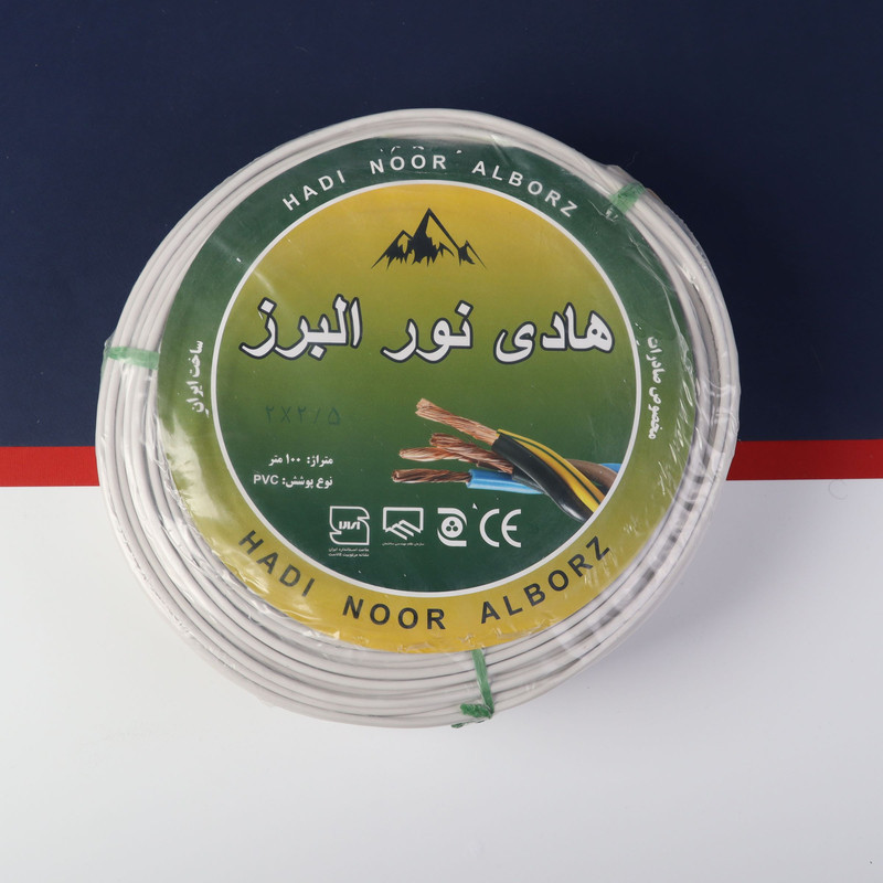 سیم نایلون برق 2 در 2.5 هادی نور البرز  مدل  افشان