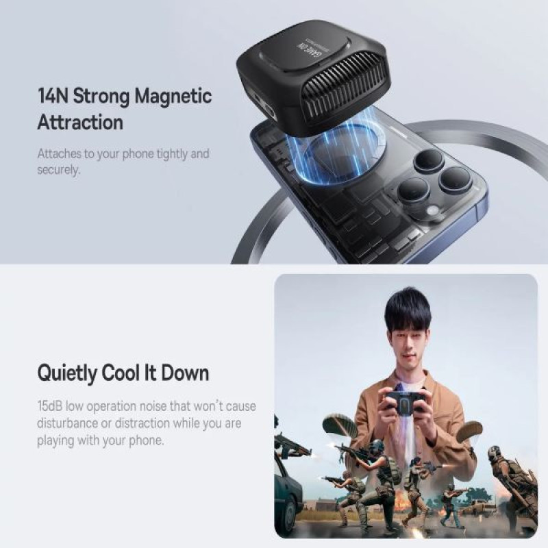 شارژر رومیزی 15 وات بیسوس مدل  15W Wireless Charger Magnetic Phone Cooler