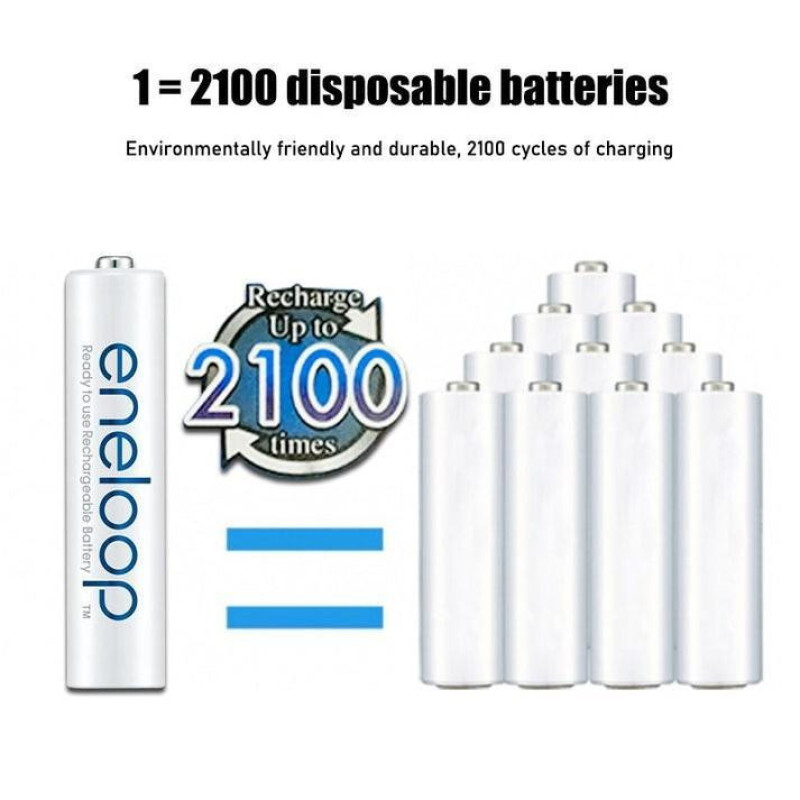 باتری نیم قلمی قابل شارژ پاناسونیک مدل eneloopBK-4MCCE(HR03) بسته 4 عددی