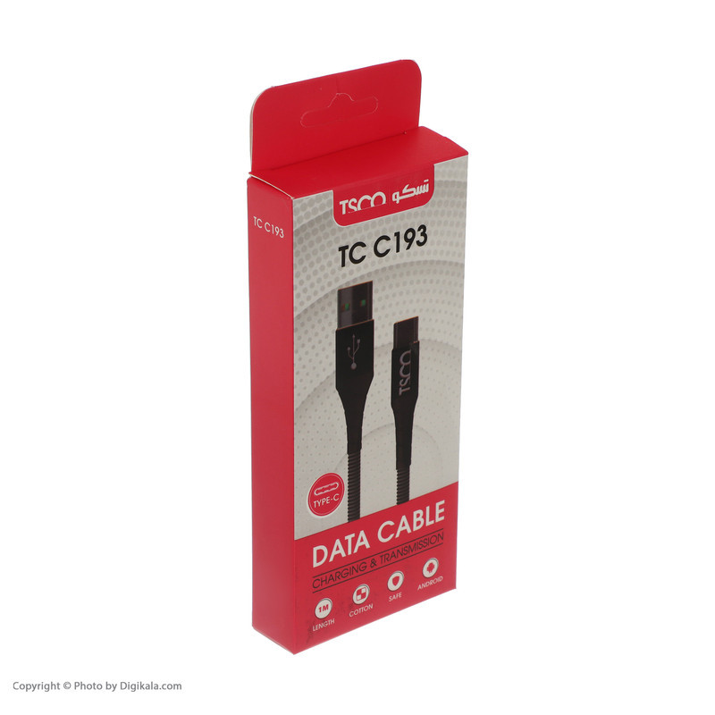 کابل تبدیل USB به USB-C تسکو مدل TC C193 طول 1 متر