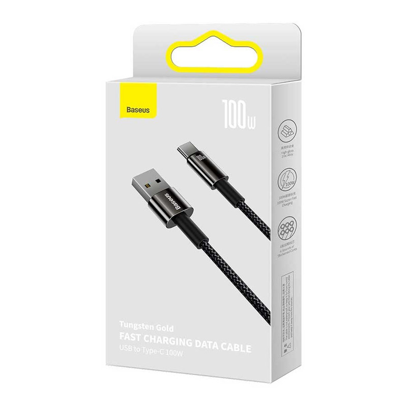 کابل تبدیل USB به USB-C بیسوس مدل Tungsten Gold CAWJ000001 به طول 1 متر