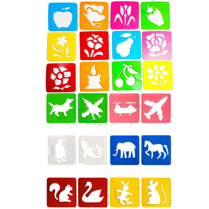 شابلون مدل گل و میوه طرح حیوانات کد SHAPE_02 مجموعه 24 عددی