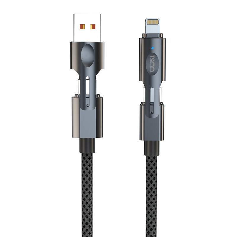 کابل تبدیل USB-A  USB-C به USB-C لایتنینگ تسکو مدل TCPD 711 طول 1.2 متر