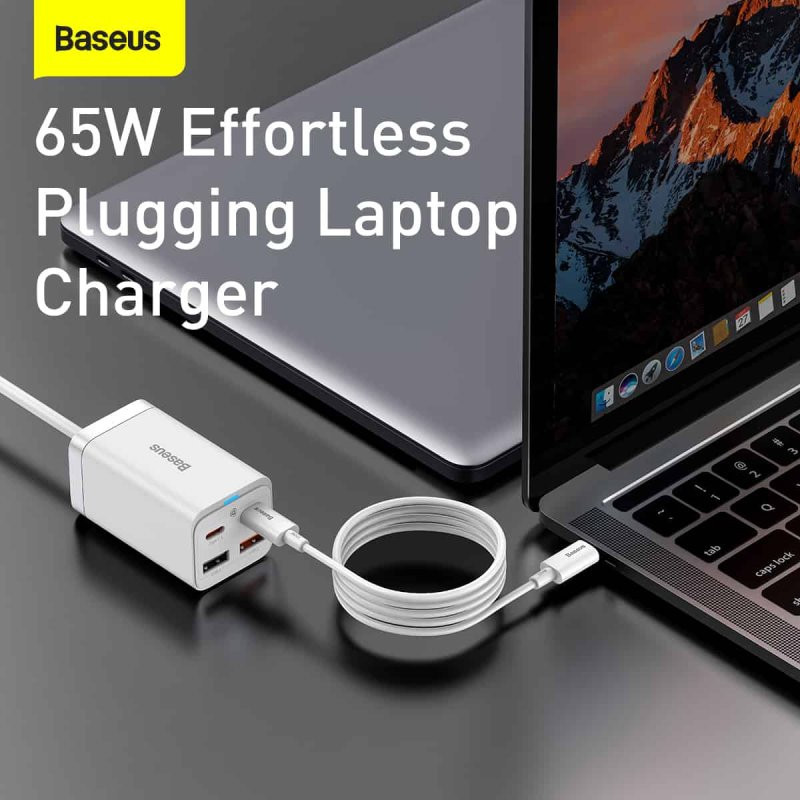 شارژر رومیزی باسئوس مدل Desktop Fast 65W به همراه کابل USB-C
