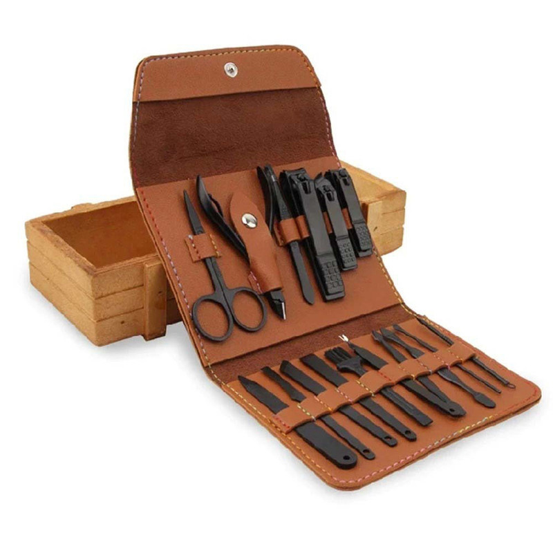 ست مانیکور و پدیکور مدل 16-Leather مجموعه 16 عددی