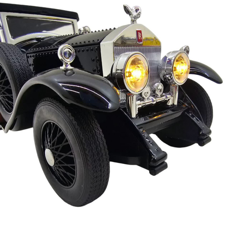ماکت ماشین ناب سل مدل رولزرویس کلاسیک فلزی چراغدار عقب کش با قابلیت سقف کروک کد Classic metal Rolls-Royce with lights