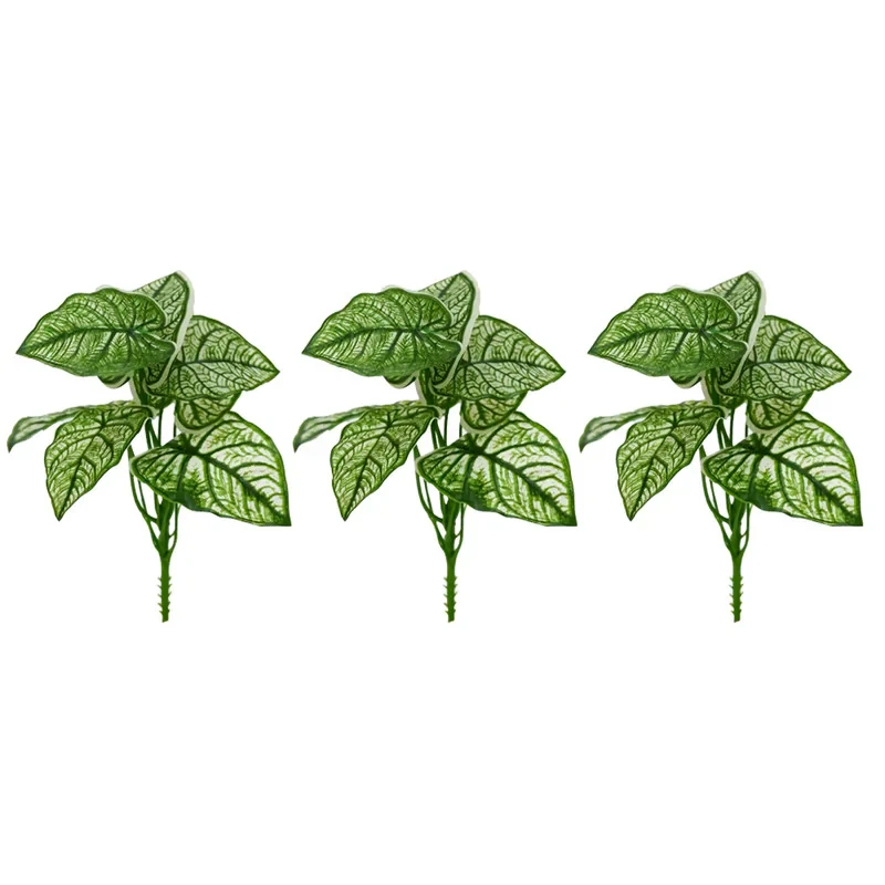 گل مصنوعی مدل بوته برگ آپارتمانی 1014 بسته 3 عددی