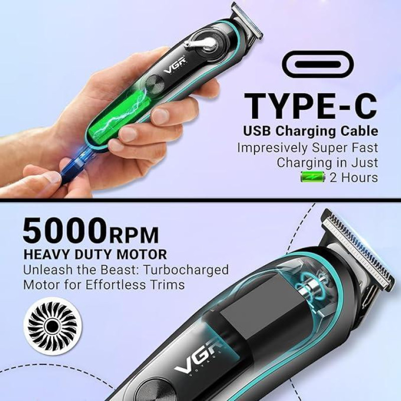 ماشین اصلاح موی سر و صورت وی جی ار مدل v-075