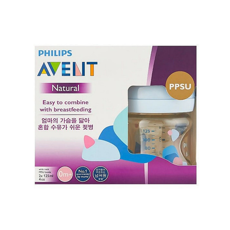 شیشه‌ شیر اونت مدل ppsu ظرفیت 125 میلی‌لیتر مجموعه 2 عددی