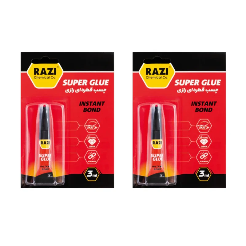 چسب قطره ای  رازی  مدل 102 حجم 3 میلی لیتر  بسته 2 عددی