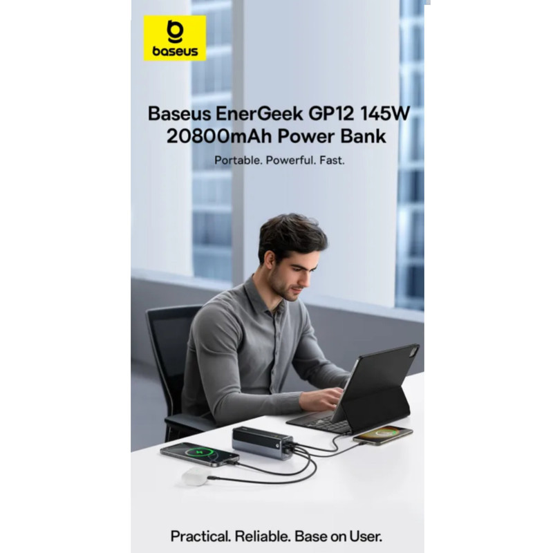 پاوربانک بیسوس مدل EnterGeek GP12 145w ظرفیت 20800 میلی آمپر ساعت