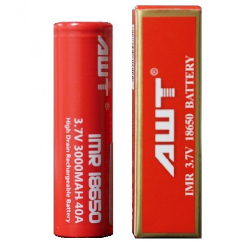 باتری لیتیوم یون قابل شارژ ای دبلیو تی کد IMR18650 ظرفیت 3000 میلی آمپرساعت بسته 2 عددی