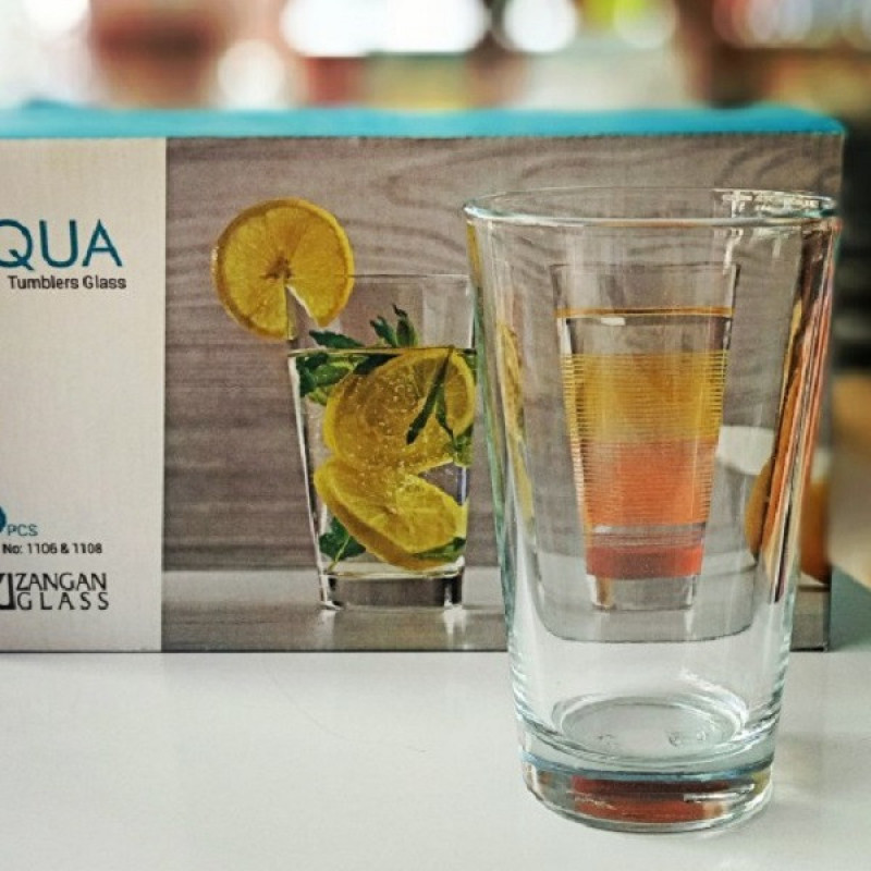 لیوان زنجان گلس مدل AQUA کد 1106 بسته 6 عددی
