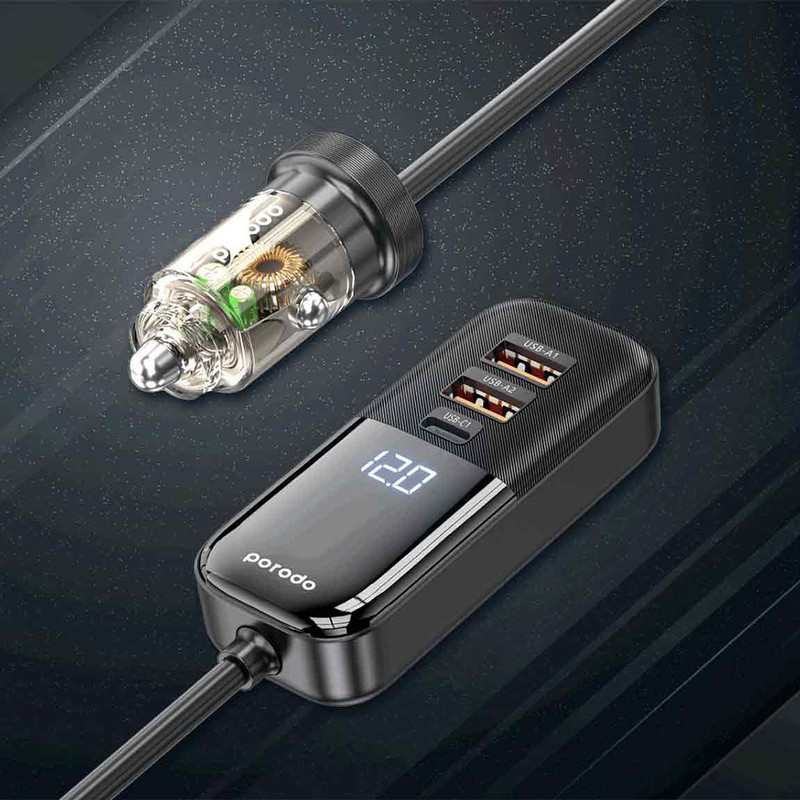 شارژر فندکی 120 وات 4 پورت پرودو مدل PD-120TMCC