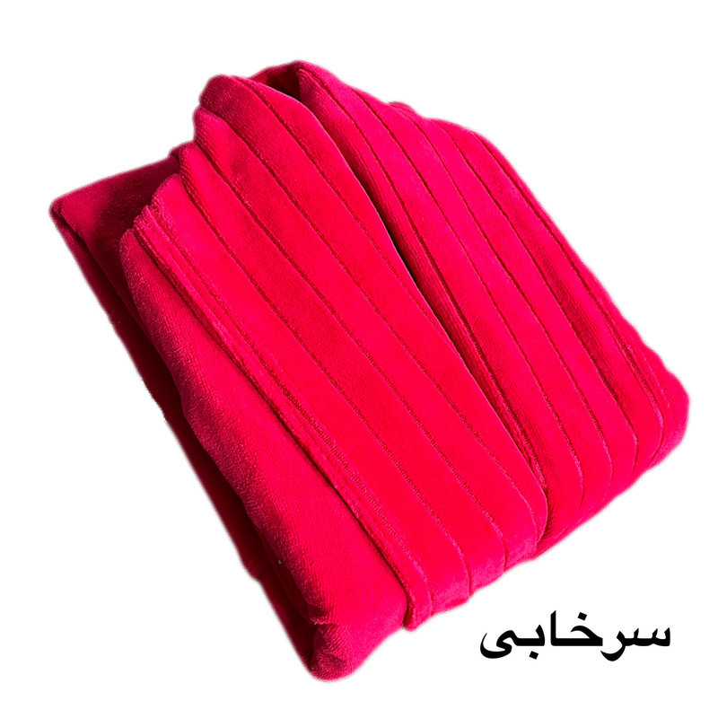 حوله پالتویی آقای کاریزما طرح یقه ابریشم مدل راه راه سایز 125 سانتی متر مناسب محدوده قد 160 الی 185 سانتی متر