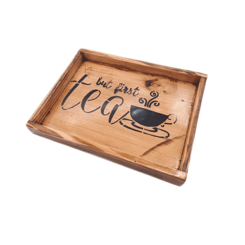 سینی بدون دسته طرح چای کد ST01 سایز 22×16 سانتی متر