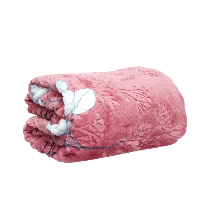 پتو مسافرتی 1 نفره مدل گوزنی گل برجسته سایز 220x160 سانتی‌متر