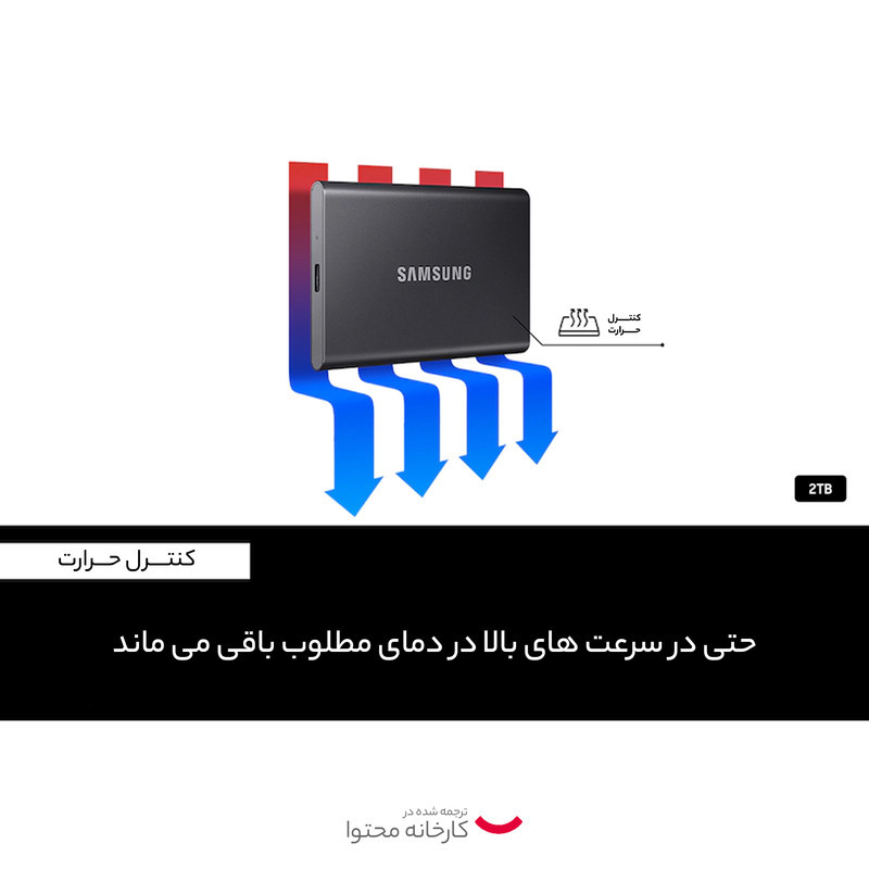 اس اس دی اکسترنال سامسونگ مدل T7 ظرفیت 2 ترابایت رابط USB 3.2 Gen2