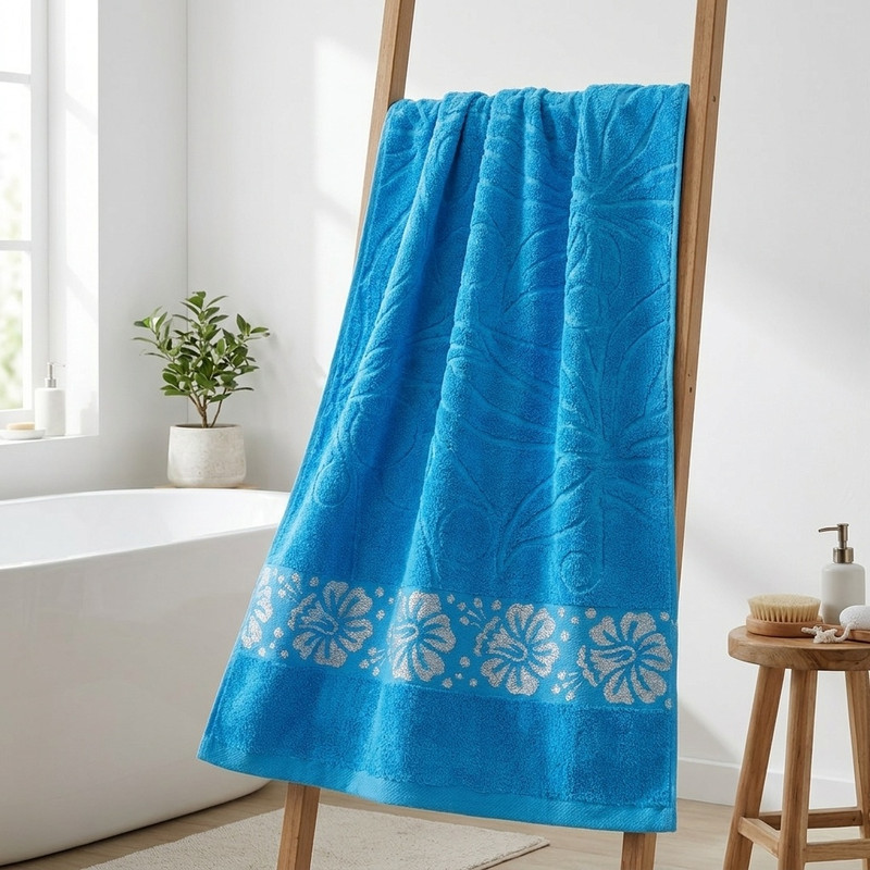 حوله حمام هنرمند مدل گلبرگ سایز 100×150 سانتی متر