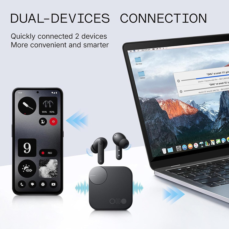 هندزفری بلوتوثی ناتینگ مدل CMF Buds Pro 2 با نویز کنسلینگ فعال (ANC)، درگاه شارژ USB Type-C، دارای میکروفون سه‌گانه با قابلیت حذف صدای باد، مقاوم در برابر رطوبت و عرق (IP55)