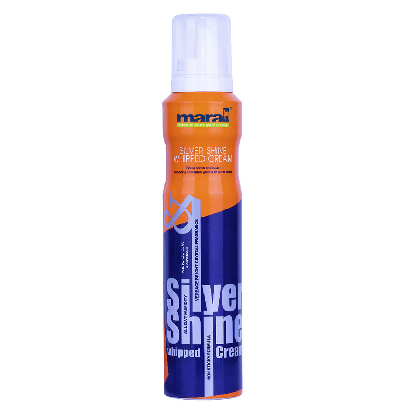 فوم خنثی کننده زردی موهای دکلره مارال مدل silver shine حجم 200 میلی لیتر رنگ دودی نقره ای
