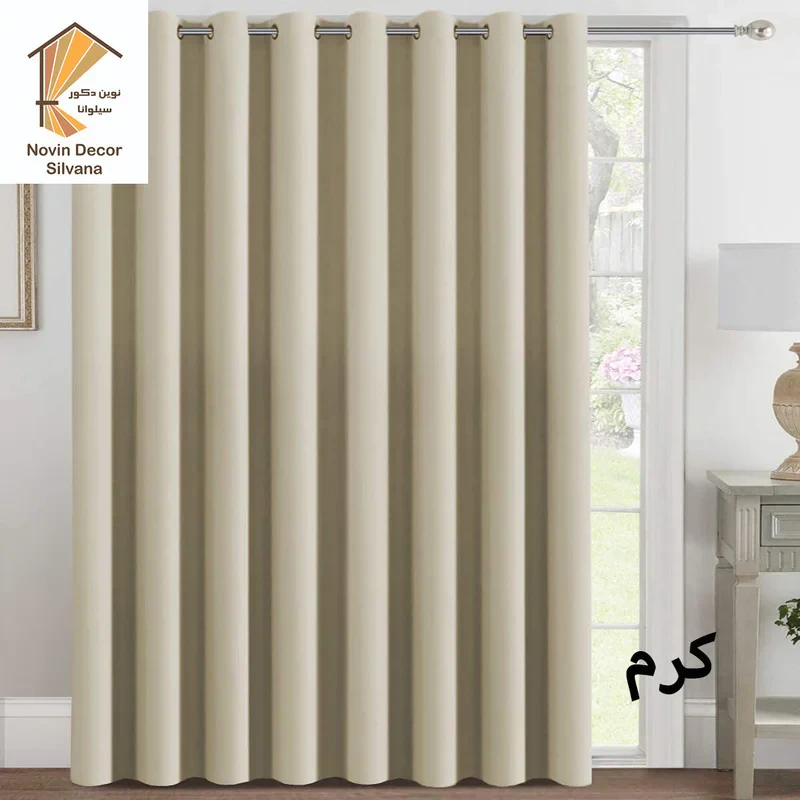 پرده نوین دکور سیلوانا مدل کتان 3 سایز 300x280 سانتی‌متر