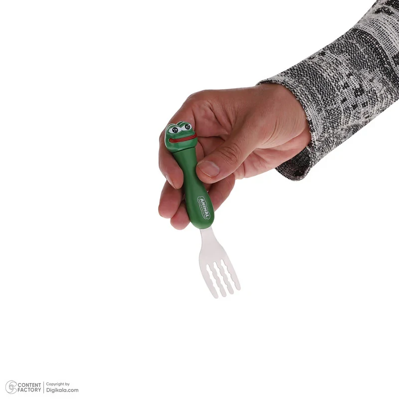 قاشق و چنگال کودک مدل Pepe the Frog بسته 2 عددی