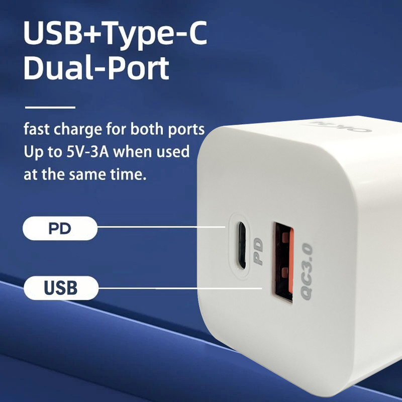 شارژر دیواری 25 وات دو پورت اوکی 24 مدل CH1 Fast Charge