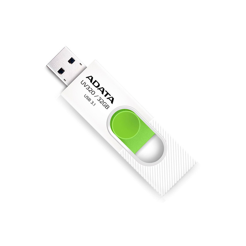 فلش‌مموری کشویی ای دیتا مدل UV320 ظرفیت 64 گیگابایت با رابط USB 3.2 Gen1 سرعت انتقال تا 10 گیگابیت بر ثانیه و سازگار با ویندوز، مک، لینوکس، گوشی و تلویزیون
