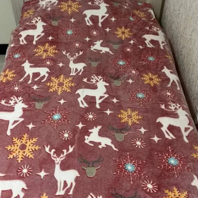 پتو مسافرتی 1 نفر مدل گوزن زمستانی سایز 150x200 سانتی‌متر