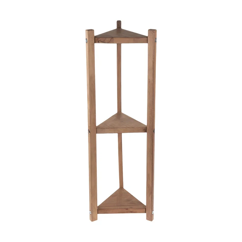 استند گلدان 3 طبقه چوبی کد 002 مدل F-62-F63، مناسب قرار دادن گلدان و لوازم تزئینی، ابعاد 79×26×26 سانتی‌متر، وزن 2060 گرم