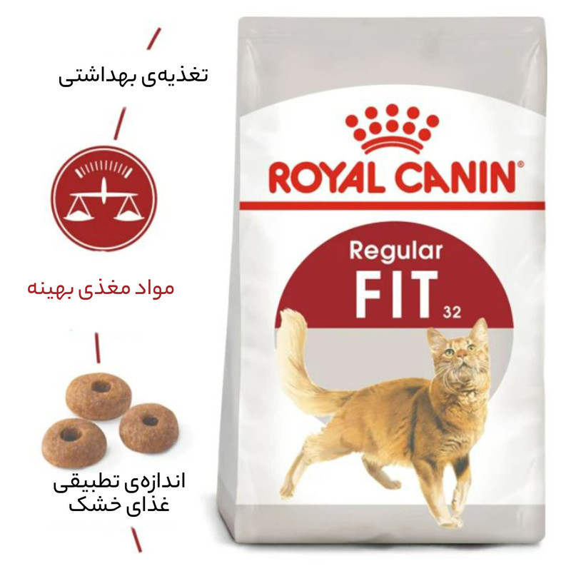 غذای خشک گربه رویال کنین مدل کنترل وزن Regular Fit 32 وزن 2 کیلوگرم