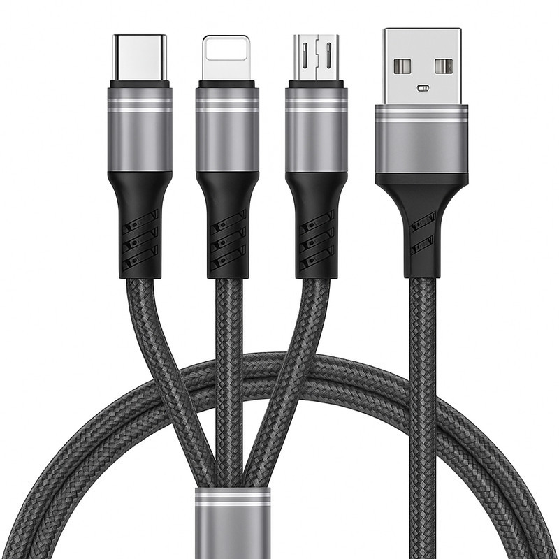 کابل تبدیل USB به micro USB  USB-C  لایتنینگ سمگپرس مدل دیتا پلاس طول یک متر