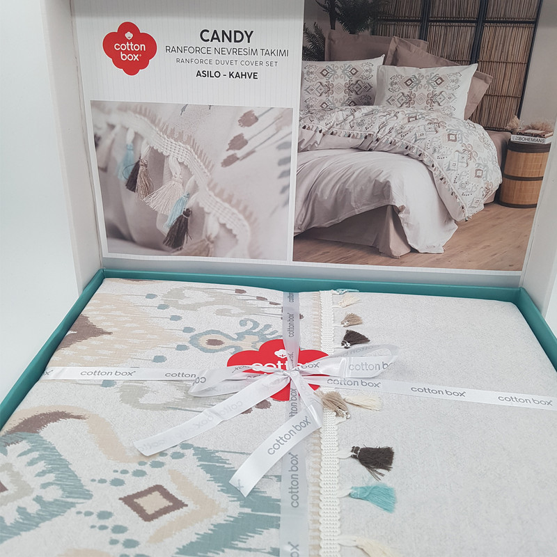سرویس روتختی کاتن باکس مدل Candy Asilo Kahve تک نفره 3 تکه