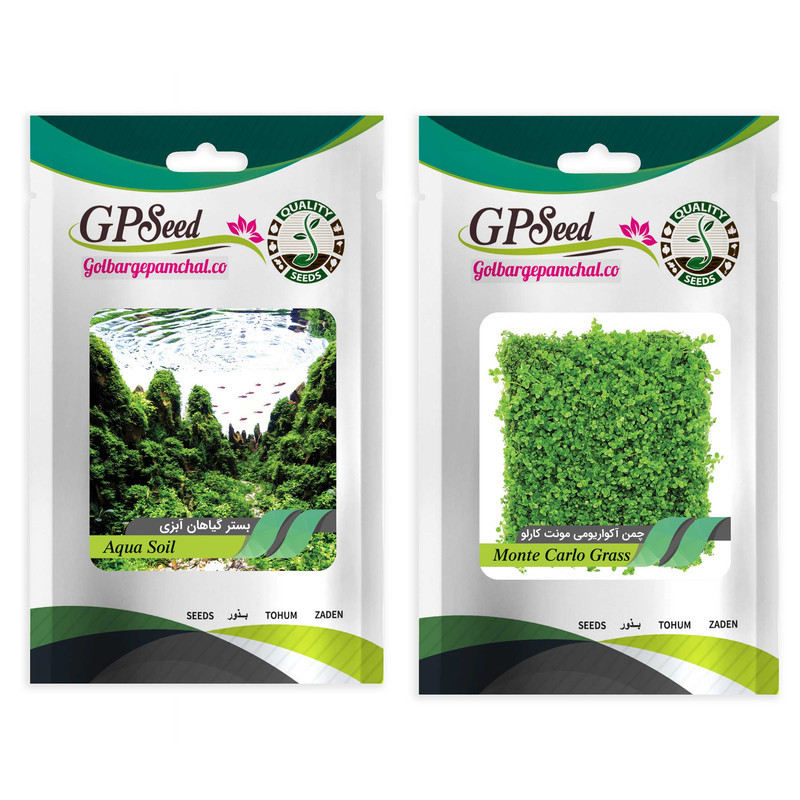 بذر چمن آکواریوم مدل مونت کارلو کد GPF-001 وزن 35 گرم به همراه کود
