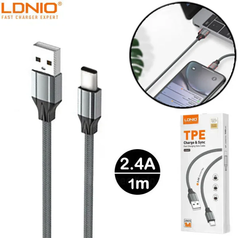 کابل تبدیل USB به USB-C الدینیو مدل LS441 01pl طول 1 متر