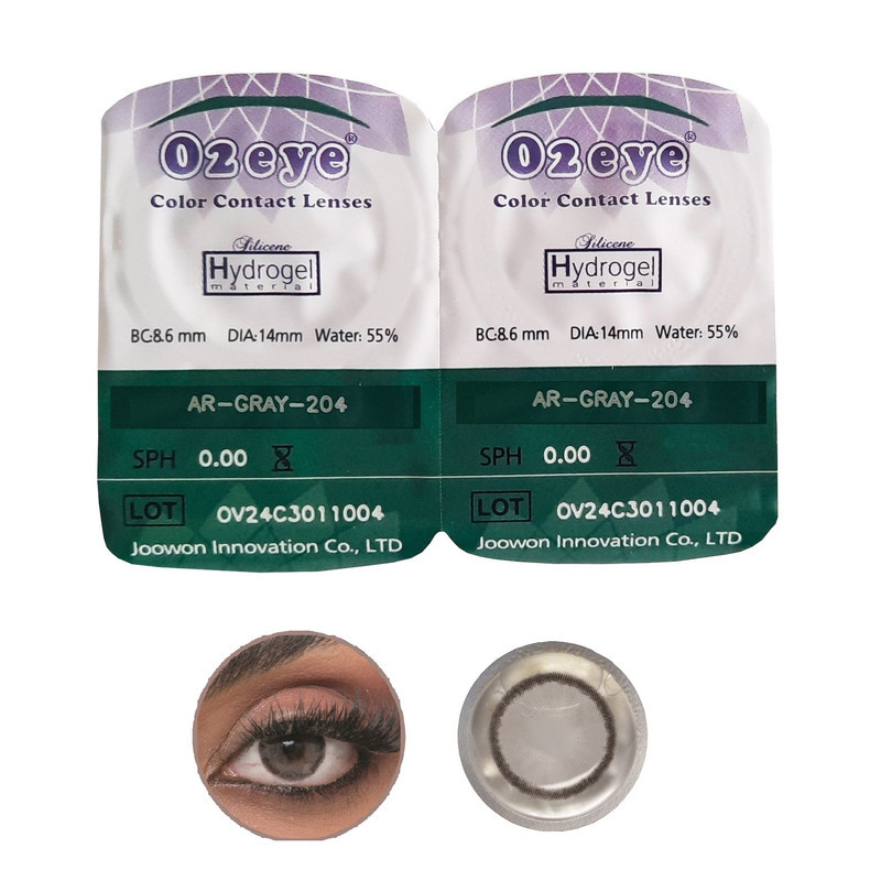 لنز چشم 02آی مدل Hydrogel شماره 204 رنگ طوسی تیره