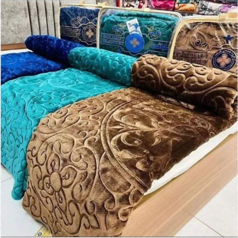 پتو گلبافت مدل الوان برجسته کد 350 سایز 240x220 سانتی متر
