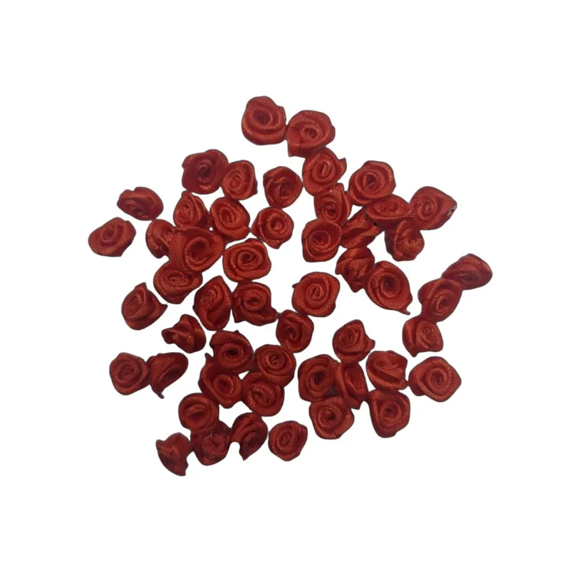 گل مدل رز روبانی کوچک کد red 2 بسته 50 عددی