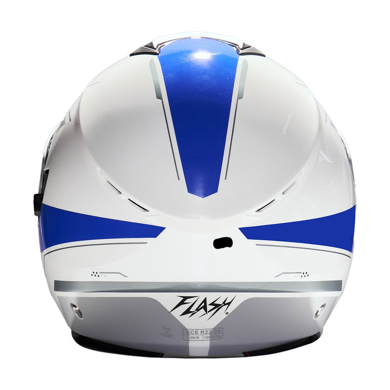 کلاه کاسکت بدون فک فلش مدل 852 glossy white-blue