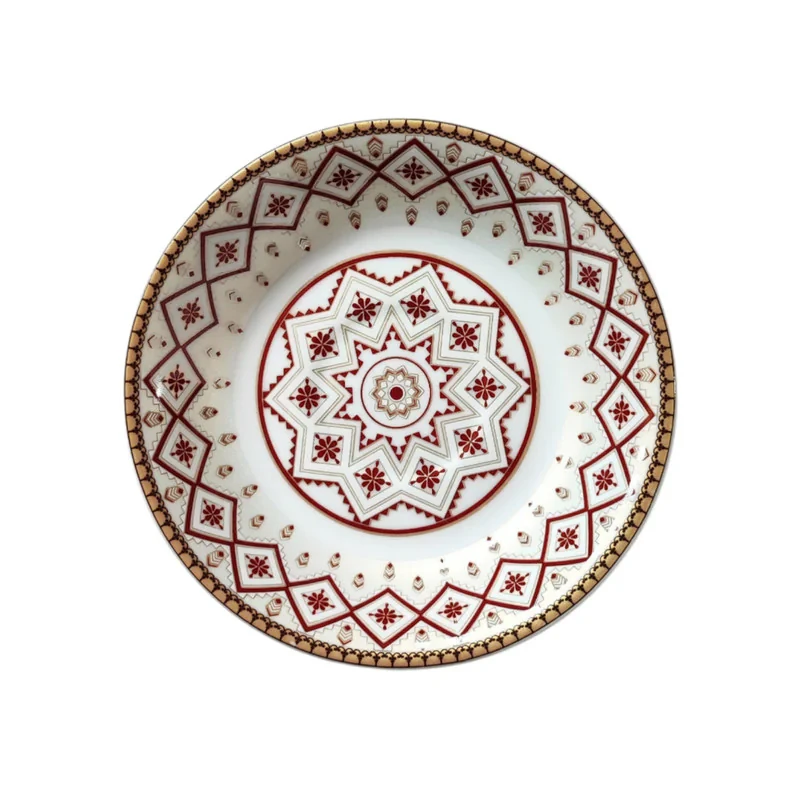 نعلبکی چینی نوستالژی مدل کالین کف گل بسته ۶ عددی